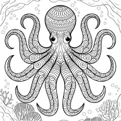 octopus illustration mandala design vector style 