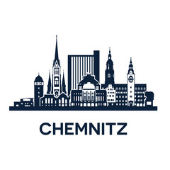 Chemnitz Skyline - Modern Vector Silhouette