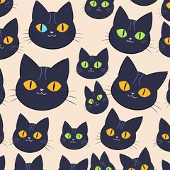 seamless pattern with cats