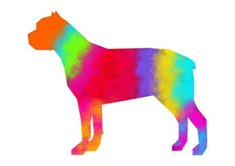 Vibrant Abstract Watercolor Animal Art, Dog Art.