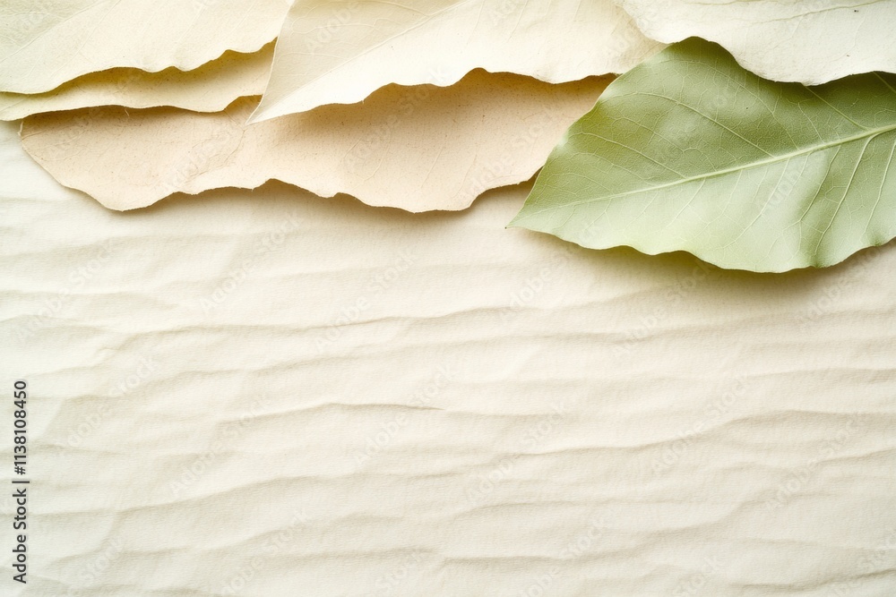 Aufkleber abstract eco patterns layered leaves with soft lighting