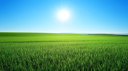 Fototapeta premium green grass and blue sky