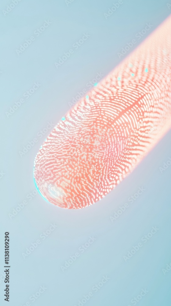 Aufkleber Futuristic Biometric Scan on Smartphone with Abstract Light Patterns for Digital Security