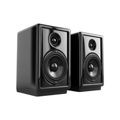 Fototapeta premium High-quality music audio speakers product photography studio environment front view sound concept. Transparent background.