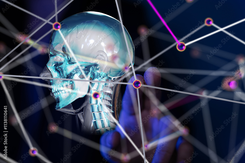 Poster digital medical futuristic interface 3d rendering - 3d