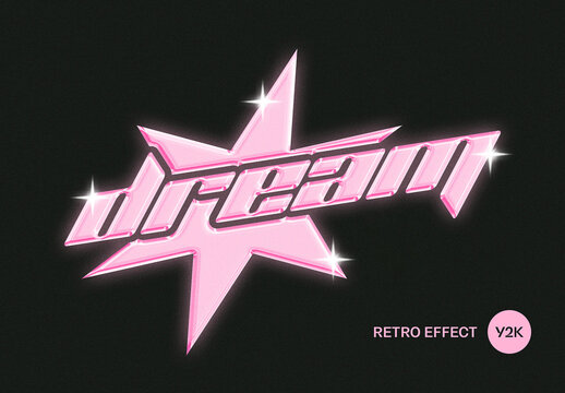 Retro Glow Text & Logo Effect Mockup