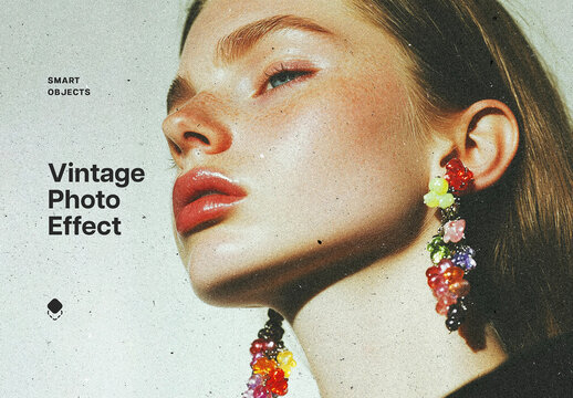 Vintage Glow Photo Effect Mockup