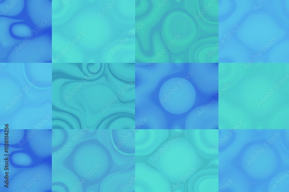 Poster abstract blue swirls: a mesmerizing blend of vibrant blues and soft greens, this abstract design sho