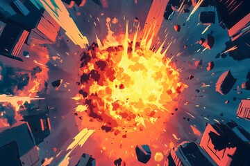 An illustration of an explosion in a cartoon style
