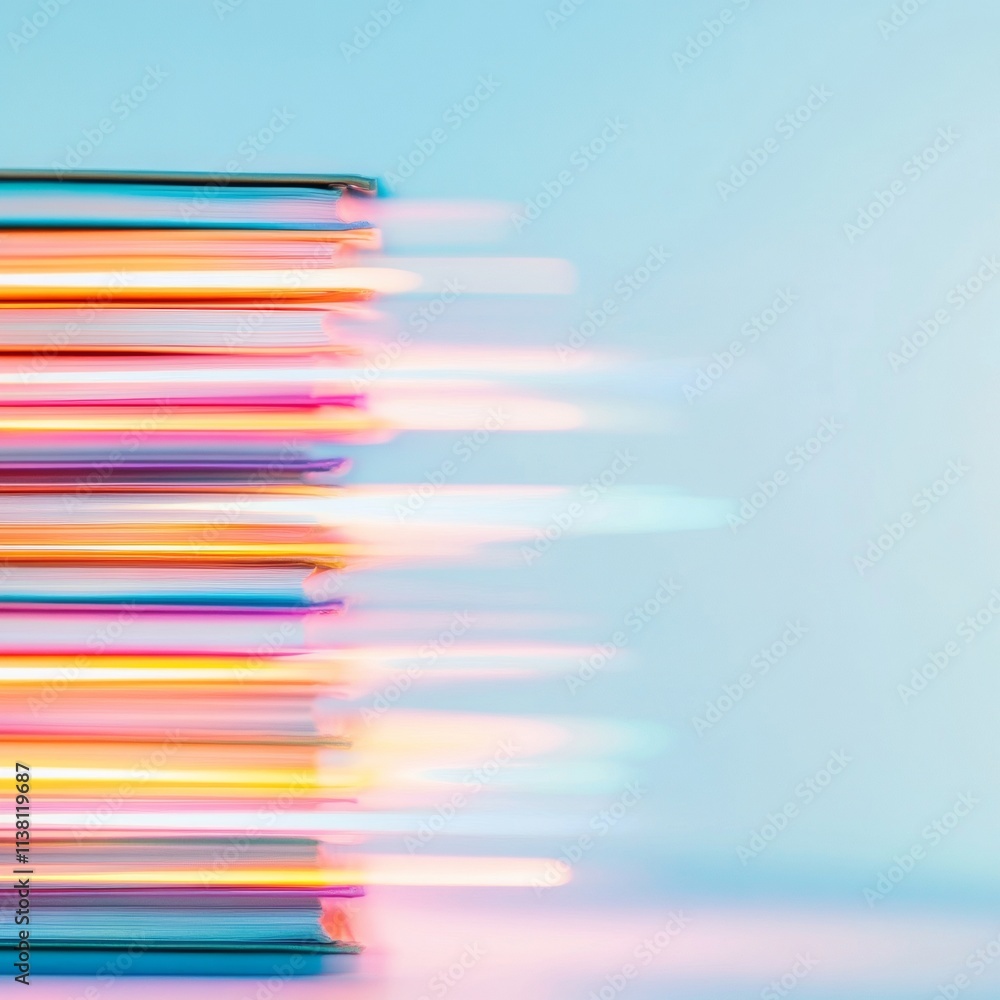 Aufkleber Dynamic Books Surreal Pastel Vibes in Motion