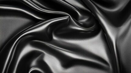 Fototapeta premium Elegant Black Satin Fabric Texture Background