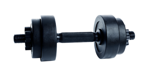 a close-up of a dumbbell on white background PNG.AI GENERATED