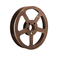 Rustic iron wheel with a vintage design. transparent background