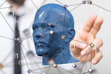 Silhouette of a 3d human head