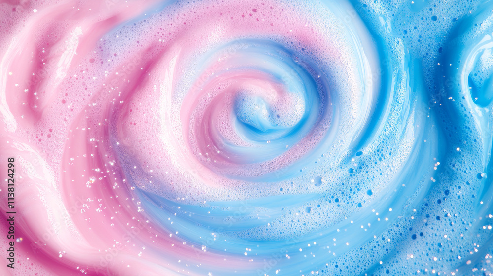 Poster clean detergent wave and soap swirl, light effect with bubbles and sparkles shine. isolated transpar