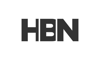 HBN logo design template with strong and modern bold text. Initial based vector logotype featuring simple and minimal typography. Trendy company identity.