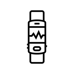 tracker fitness tool line icon vector. tracker fitness tool sign. isolated contour symbol black illustration