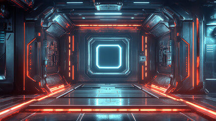 Obraz premium Futuristic modern user interface elements, empty rectangular frames frames, buttons, HUD-style sights for game ui design. Layout template of futuristic frames isolated on blue background.