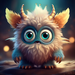 Obraz premium Cute fluffy monster