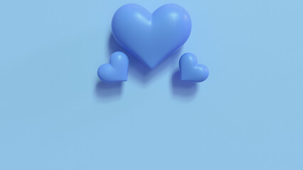 Valentine 3D Love Illustrations - Charming and Cute Visual Design in Blue 4K