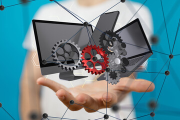 Business intelligence analyst dashboard on virtual
