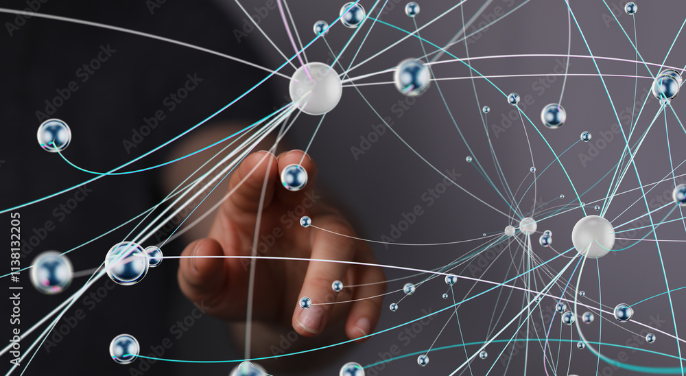 Poster touch Futuristic wave, Futuristic data stream