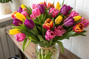 tulips in a vase