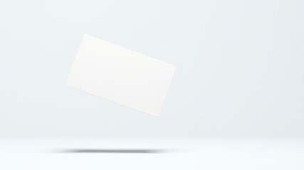 Floating business card mockup with realistic shadows and reflections, showcasing a professional design, creative, floating, identity