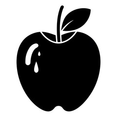 illustration of an apple on black
