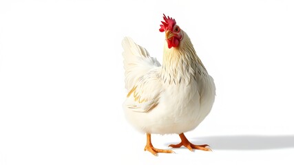 Fototapeta premium Chicken Isolated, White Background, Photorealistic, High-Quality, Food Photography, Poultry, Farm Fresh, Bright, Detailed