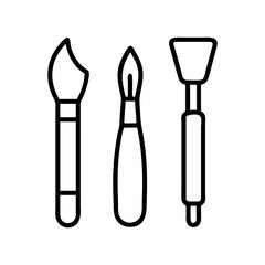 artisan tools icon, small business line art, business icon - simple black line art icon of artisan tools, for small business celebrations. business vector art.