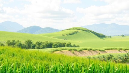 Fototapeta premium Realistic seamless grass border for nature-themed designs, natural, decoration