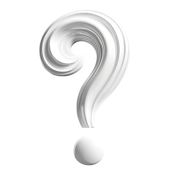 recommend clip art: 3D white question mark icon, no background, white color.