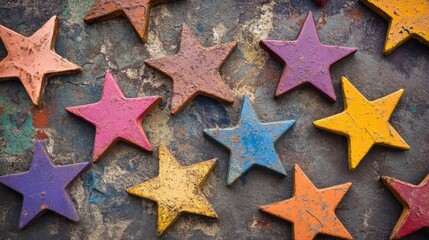 Obraz premium Colorful stars on textured background