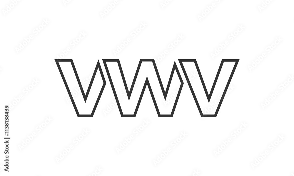 Poster vwv logo design template with strong and modern bold text. initial based vector logotype featuring s