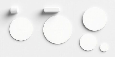 Round and square sticker design mockup set for showcasing branding and product labels, design, print