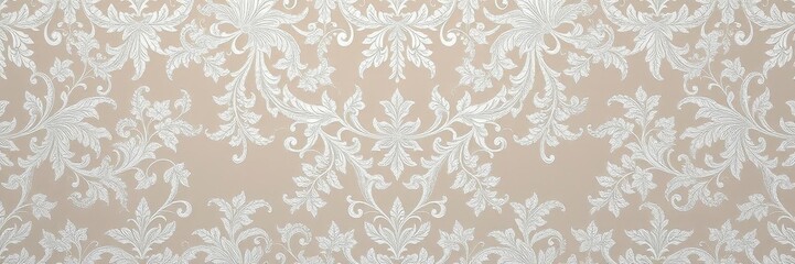 Seamless silver lace leaves wallpaper pattern with intricate design, stylish, wallpaper, design