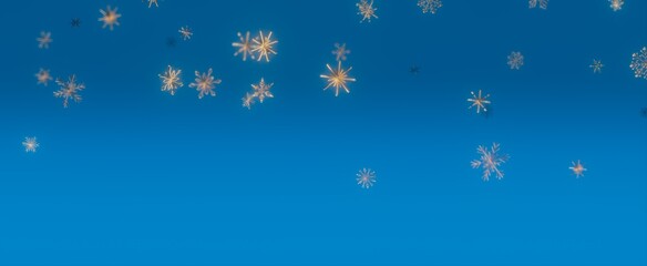 Snowflakes Falling on Blue Sky