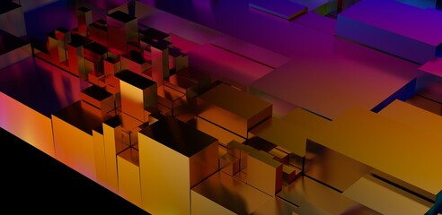 Abstract 3D Cubes Background