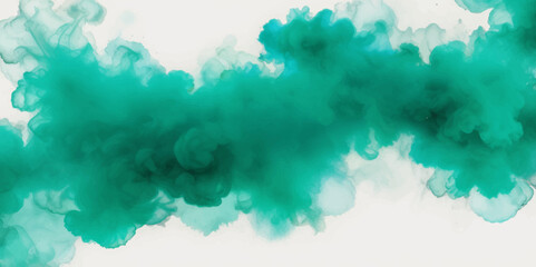 Beautiful sky blue smoke plume isolated on transparent background. bright paint color powder festival background.