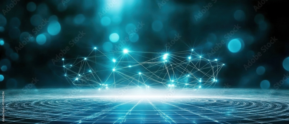 Poster abstract network connection: futuristic technology background image