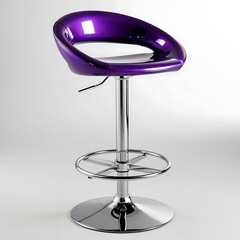 A comfortable armchair, cozy chair and stool with a plain background