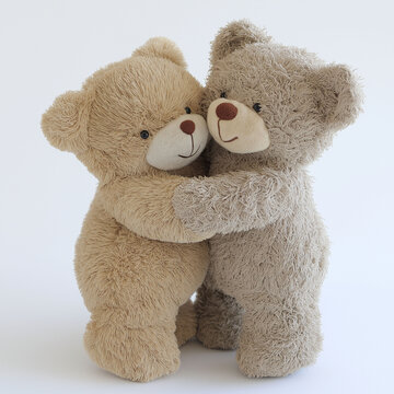 recommend clip art: white and brown teddy bear hugs