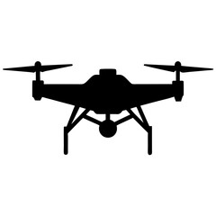 Drone icon silhouette, Single drone art vector, Vector of single drone black shape, Vector illustration