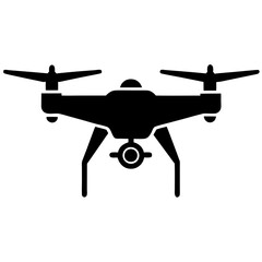Drone icon silhouette, Single drone art vector, Vector of single drone black shape, Vector illustration