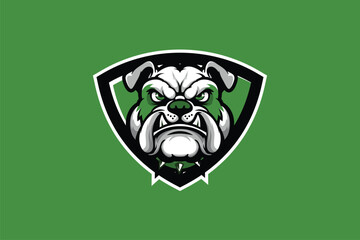 Bulldog head cartoon character vector logo image design