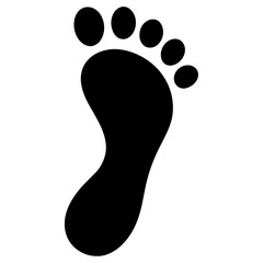 Human footprint silhouette, Single footprint art vector, Vector of single Human footprint, Vector illustration