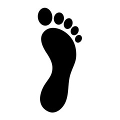 Human footprint silhouette, Single footprint art vector, Vector of single Human footprint, Vector illustration