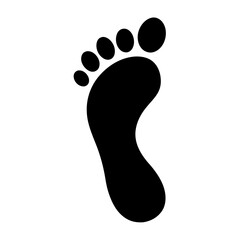 Human footprint silhouette, Single footprint art vector, Vector of single Human footprint, Vector illustration