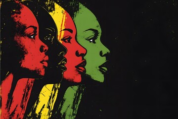 Black history month. Background with strokes of red, yellow, green paint. Racial equality and justice	